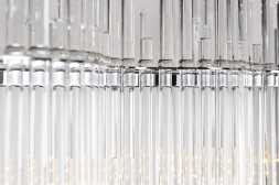 Люстра из прозрачного стекла (хром)