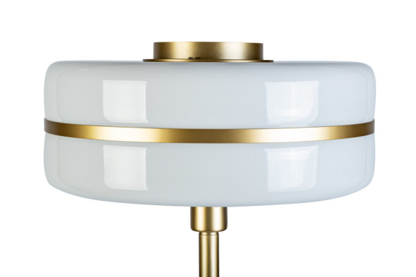 Торшер металлический с белым стеклом