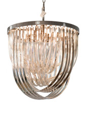 Люстра изящная стекло/серебро