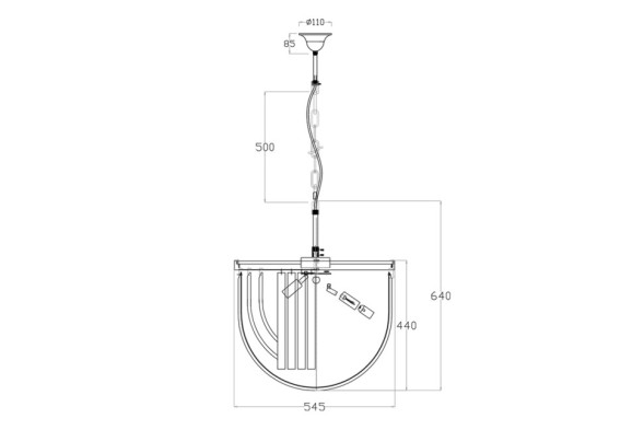 Люстра изящная стекло/серебро