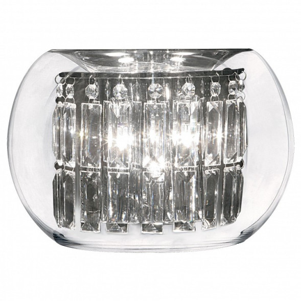 Бра Со Стеклянным Плафоном И Декором В Виде Хрустальных Подвесок Sain Wall