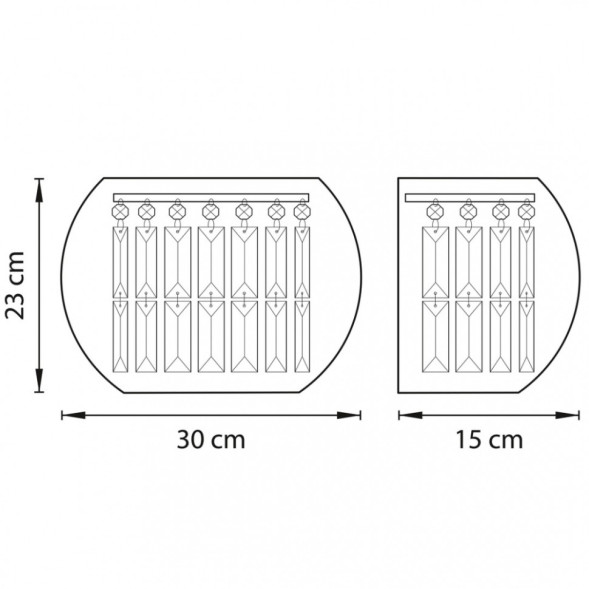 Бра Со Стеклянным Плафоном И Декором В Виде Хрустальных Подвесок Sain Wall
