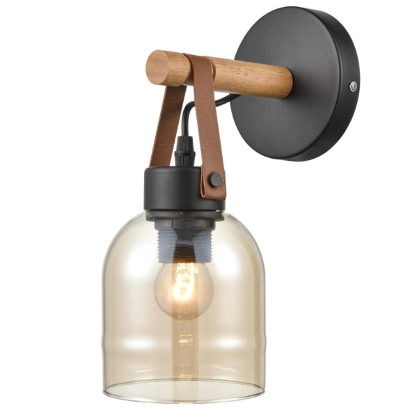 Бра Со Стеклянным Плафоном На Деревянном Рожке Argus Wall