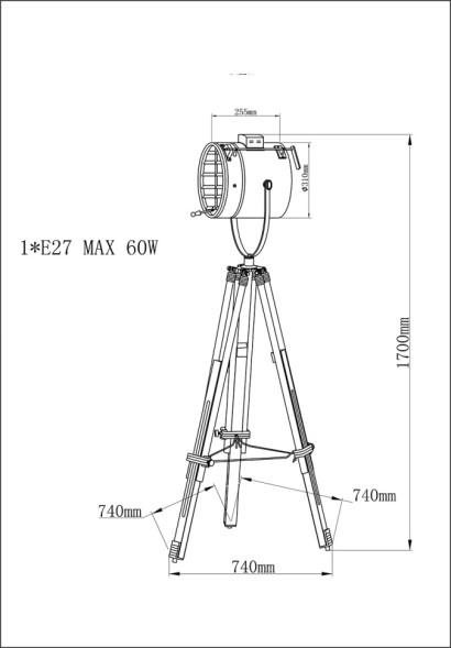 Торшер прожектор на треноге