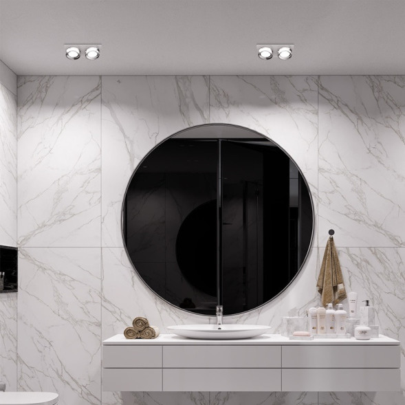 Накладной Светильник С Двумя Расширяющимся Книзу Плафоном Цилиндрической Формы На Матовой И Глянцевой Поверхности Joa Duo