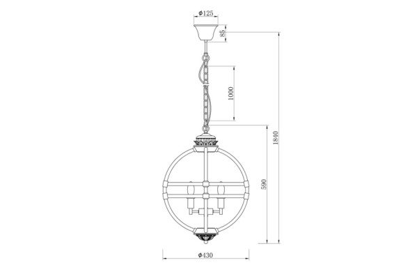 Светильник подвесной винтажный (золото)