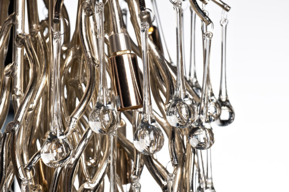 Люстра подвесная &quot;Капли&quot; круглая (шампань)