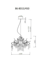 Люстра подвесная "Капли" круглая (шампань)