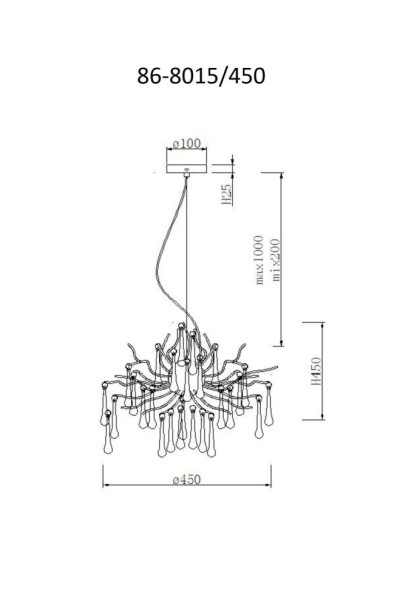 Люстра подвесная &quot;Капли&quot; круглая (шампань)