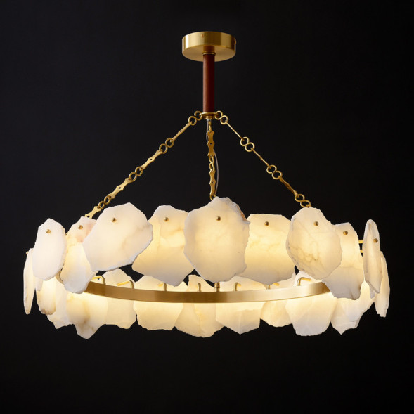 Кольцевая Люстра С Декором Из Мраморных Пластин Неправильной Формы Marble R