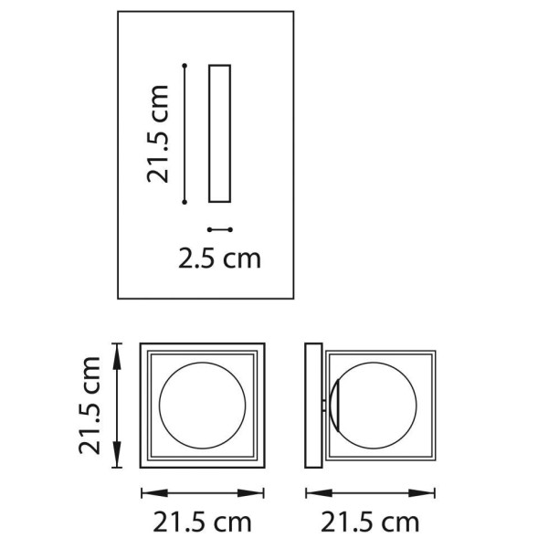 Бра Со Стеклянным Шарообразным Плафоном На Каркасе В Форме Контурного Куба Elina Wall