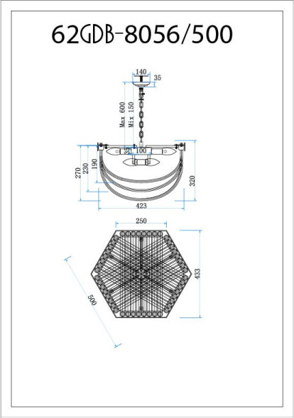 Люстра подвесная изящная