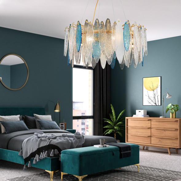 Кольцевая Люстра С Декором Из Стеклянных Лепестков С Фигурной Поверхностью Rissa-B R