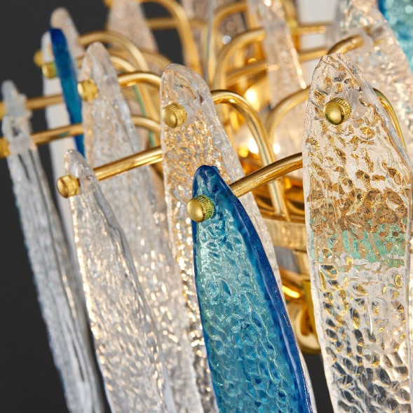 Кольцевая Люстра С Декором Из Стеклянных Лепестков С Фигурной Поверхностью Rissa-B R