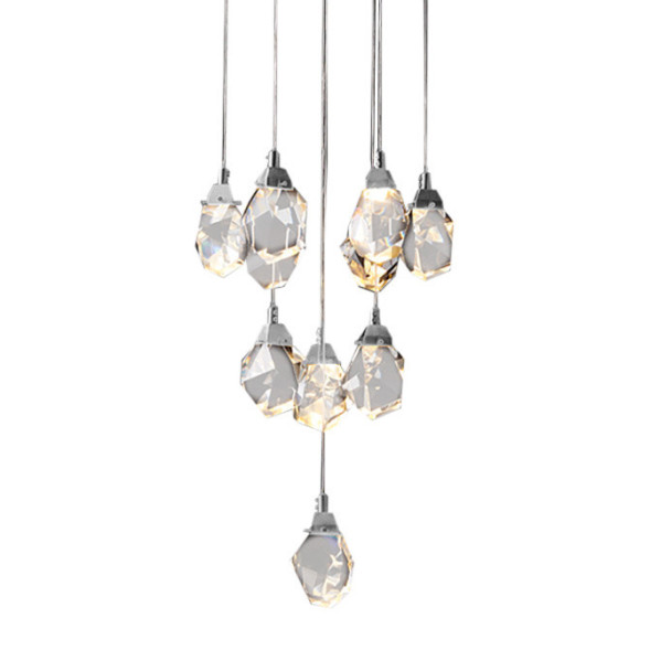 Подвесной светильник Delight Collection Crystal rock 11 chrome