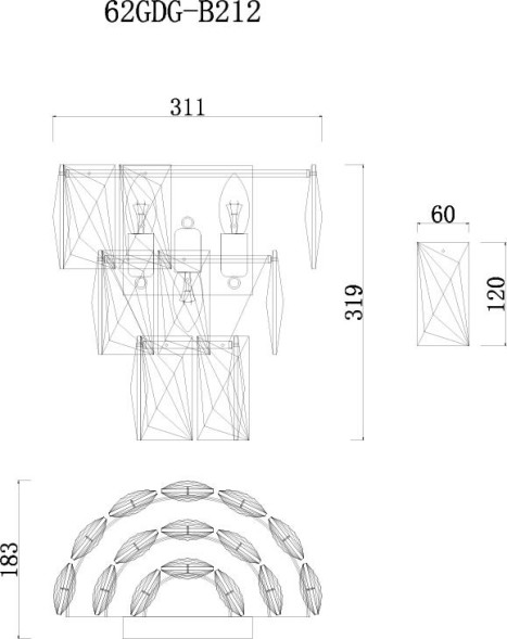 Бра со стеклянными кристаллами