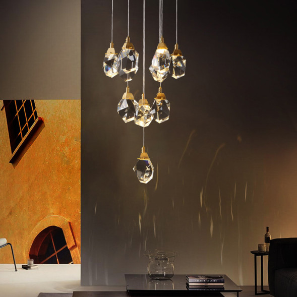 Подвесной светильник Delight Collection Crystal rock 11 gold