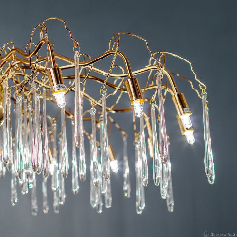 Frezia Light 1005/10 золотая подвесная люстра на 10 лампочек