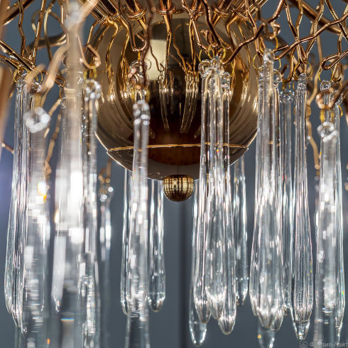 Frezia Light 1005/10 золотая подвесная люстра на 10 лампочек