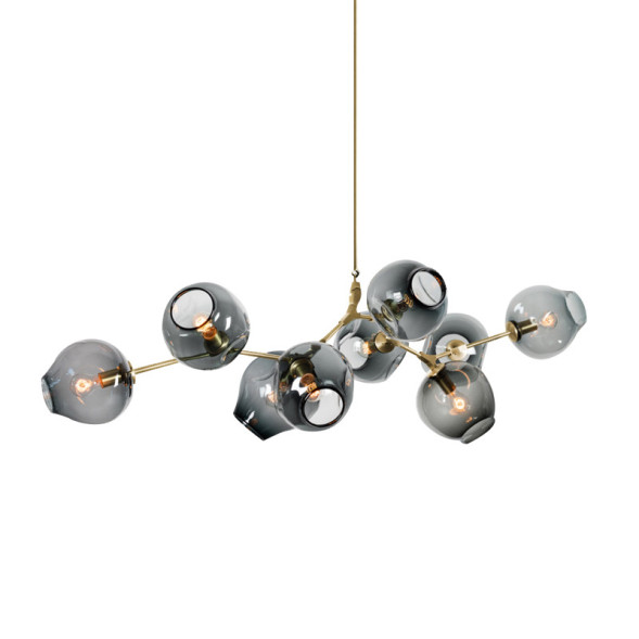Люстра Delight Collection Bubble 9B brass/smoky