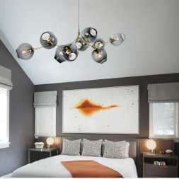 Люстра Delight Collection Bubble 9B brass/smoky