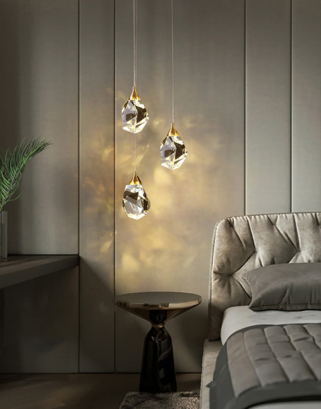 Подвесной светильник Delight Collection Crystal rock 3 gold