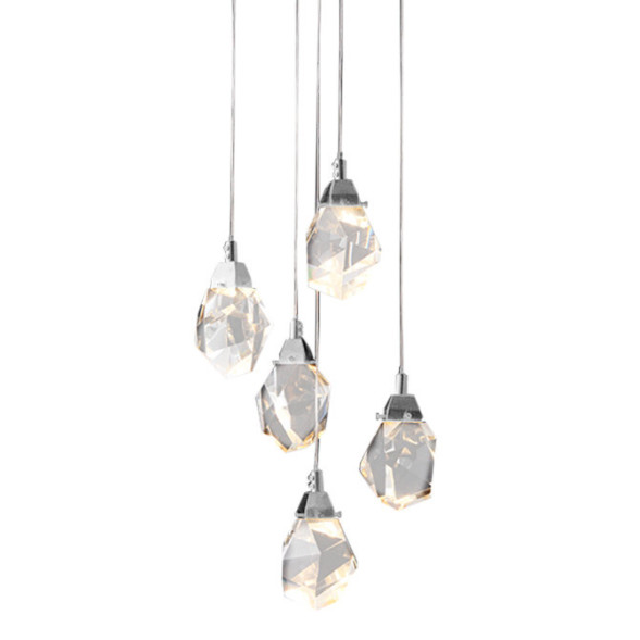 Подвесной светильник Delight Collection Crystal rock 5 chrome