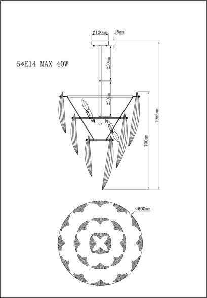 Светильник потолочный &quot;Лепестки&quot;