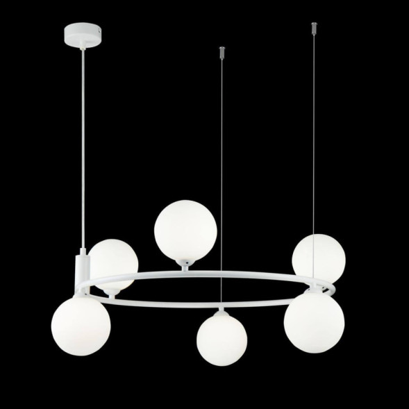 Кольцевая Люстра С Шарообразными Стеклянными Плафонами На Трех Подвесах Horus Ch