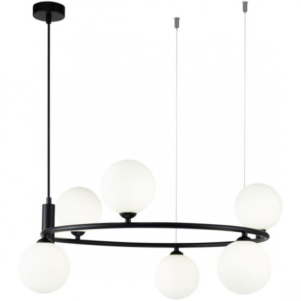 Кольцевая Люстра С Шарообразными Стеклянными Плафонами На Трех Подвесах Horus Ch