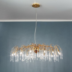 Frezia Light 1005/15 B золотая подвесная люстра на 15 лампочек