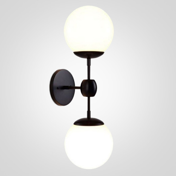 Бра Modo 2 Globes Black And White Glass