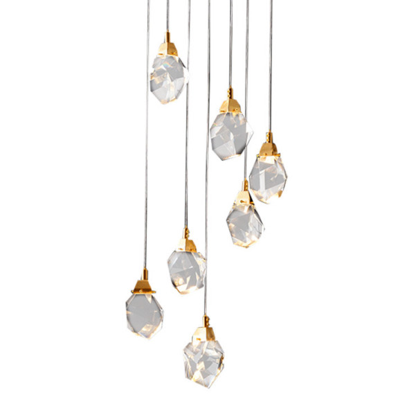 Подвесной светильник Delight Collection Crystal rock 7 gold