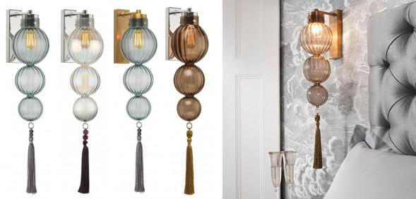 Бра Heathfield Lighting - Medina Wall Brass/Amber