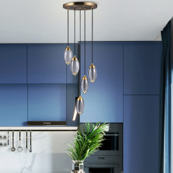 Комбинация Из 5 Подвесных Светильников На Общем Потолочном Креплении Fiera 5