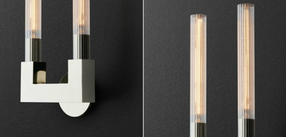 Бра Rh Cannelle Wall Lamp Double Sconces Chrome