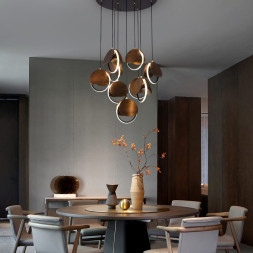 Комбинация Из Светильников С Круглыми Деревянными Накладками На Светодиодных Кольцах Rest More