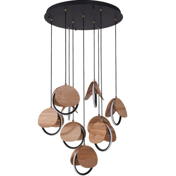 Комбинация Из Светильников С Круглыми Деревянными Накладками На Светодиодных Кольцах Rest More