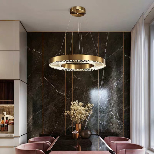 Кольцевая Светодиодная Люстра С Плафоном Из Кристаллов Sophi