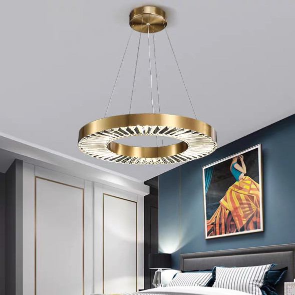 Кольцевая Светодиодная Люстра С Плафоном Из Кристаллов Sophi