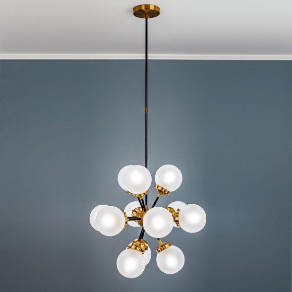 Frezia Light 1009/12 black brass/white люстра подвесная