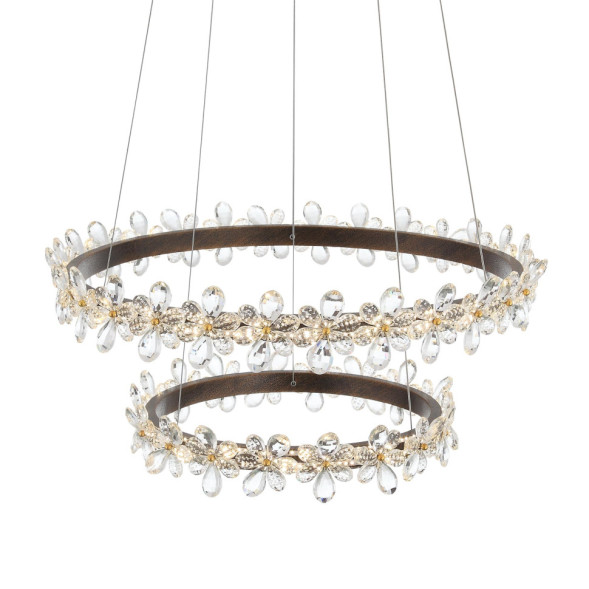 Кольцевая Светодиодная Люстра С Плафоном Из Хрустальных Цветов Krafur