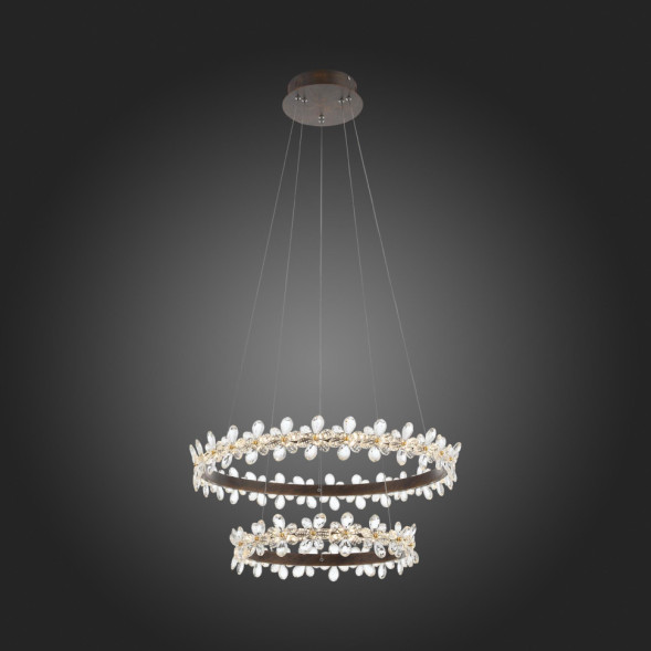 Кольцевая Светодиодная Люстра С Плафоном Из Хрустальных Цветов Krafur