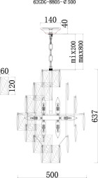 Люстра со стеклянными кристаллами