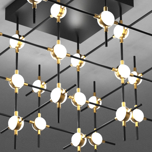 Потолочный светильник Delight Collection Molecular 36 black/gold