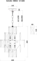 Люстра со стеклянными кристаллами