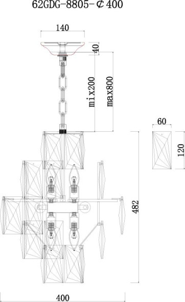 Люстра со стеклянными кристаллами