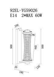 Бра стеклянное (латунь)