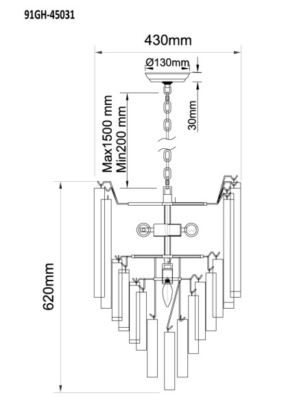 Люстра стеклянная