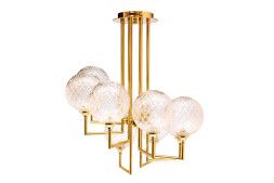 Светильник потолочный 6 плафонов (золотой)